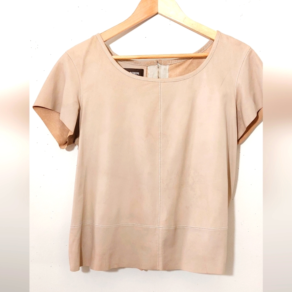 Danier Beige Coloured Leather Tshirt/Top